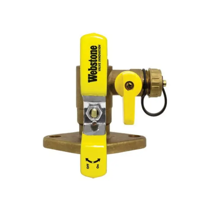 Webstone H-50415 1-1/4 SWT x Flange Non-Potable Isolator w/ Drain, Full Port Forged Brass Uni-Flange Ball Valve, w/ Hi-Flow Hose Drain, Adjustable Packing Glands, Nuts & Bolts