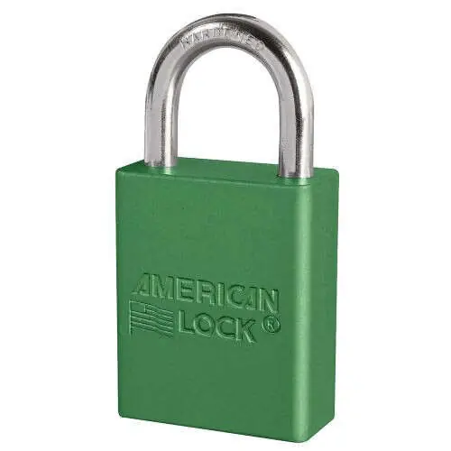 American Lock A1105GRN Anodized Aluminum Lockout Padlock 1 Shackle Green