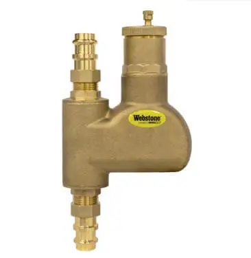 Webstone H-78004-V 1 Press Non-Potable Brass Air Separator, w/ Removable Vent Head & Coalescing Medium