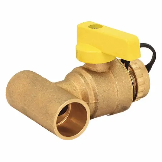 Webstone 50674W Ball Valve Pro-Pal Tee with Drain 1 Inch Sweat Brass Full Port