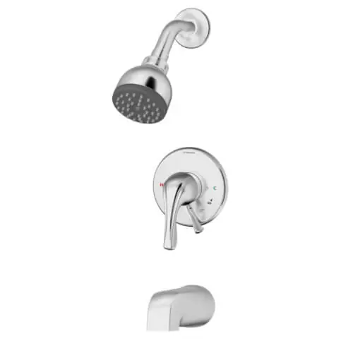 Symmons S-9602-X-P Origins Tub/Shower System w/ Secondary Integral Diverter and Integral Service Stops