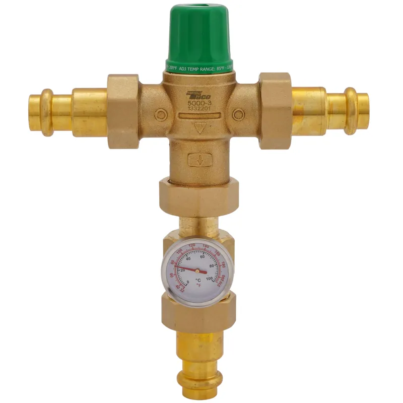 Taco 5002-H3-G 1/2 Press 5002 Mixing Valve w/ Gauge (Low Lead)