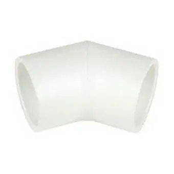 Dura 417080 8 Slip White PVC 45 Deg Pipe Elbow 2/BX