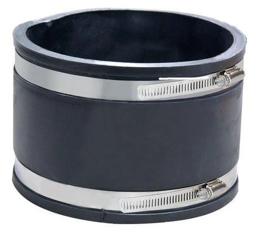 Fernco 1004-66 Clamp Plastic Coupling with Stainless Steel Band 6 in. Coupling