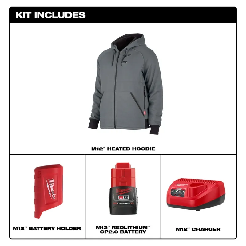 Milwaukee 306G-213X M12 Heated Hoodie Kit Gray 3X