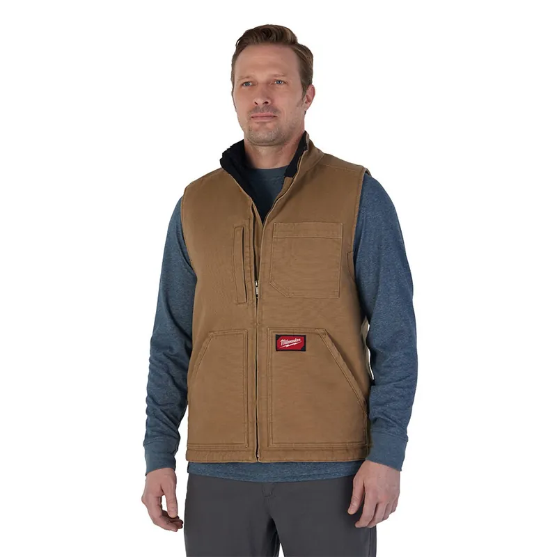 Milwaukee 801BR-L Heavy Duty Sherpa-Lined Vest - Brown L