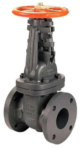Nibco F607OTS-4 Gate Valve Pre-Grooved Stem with Outside Screw and Yoke 4 Inch Cast Iron Class 125 Flanged for MSS SP-70 F-607-OTS