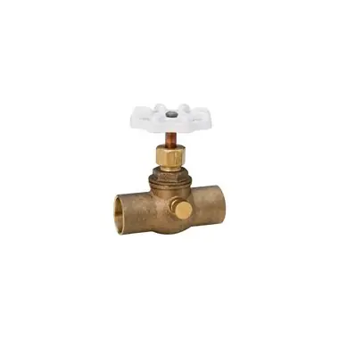 Nibco 726-12 Stop and Waste Valve Straight Inline Shut-Off 1/2 Inch Lead Free Bronze Cup x Cup