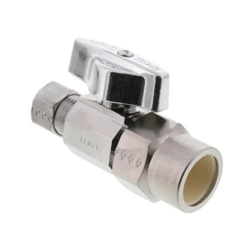 BrassCraft KTPR14X C 1/2 x 3/8 Solvent Weld x OD Compression Ball Handle Straight Supply Stop Valve