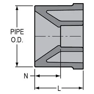 Spears 837-534C 6X5 CPVC Reducing Bushing Spigot x Socket SCH80