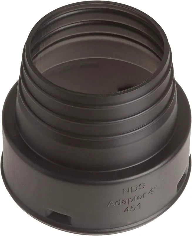 NDS 451 4 In. Hub Sewer and Drain and Corrugated Spout PVC Adapter