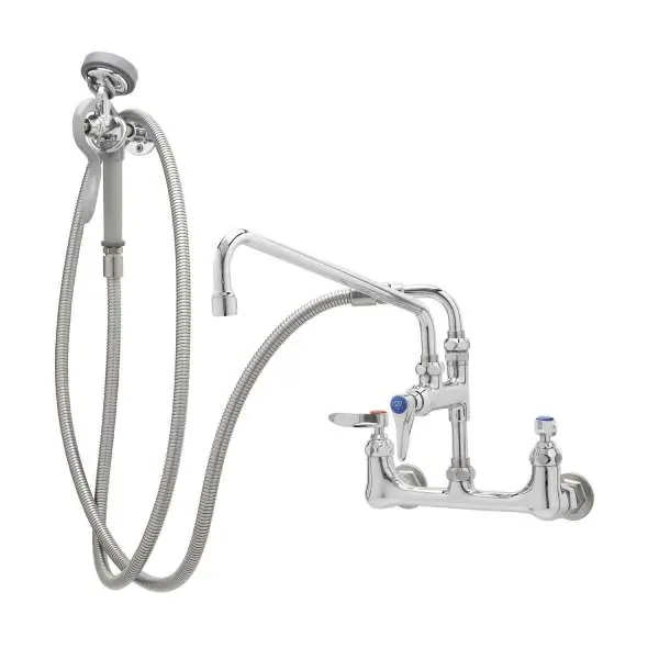 T&S Brass B-0175 Faucet Assembly 8 CTR Wall 12 Noz