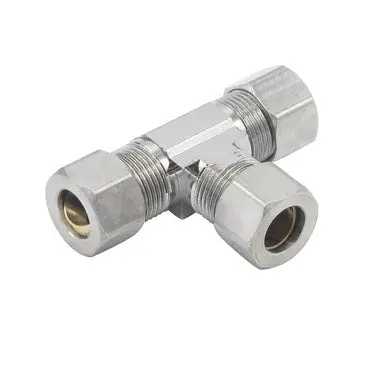 Brasscraft 64-6XC 3/8 in. OD Tube 3-Ends Brass Tee