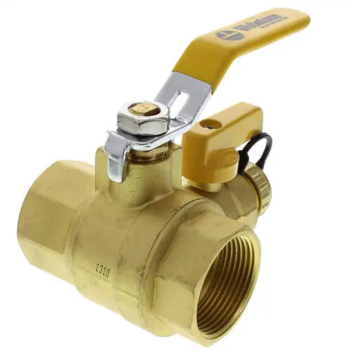 Webstone 40615 1-1/4 Pro-Pal Full Port Forged Brass Ball Valve w/ Hi-Flow Hose Drain & Reversible Handle