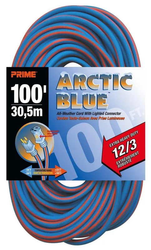 PRIME LT530835 100 ft. All Weather Extension Cord in Black and Orange