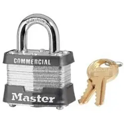 Master Lock 3KA3210 Tumbler Padlock, Keyed Alike, 1-9/16 Width, 3/4 Shackle Clearance