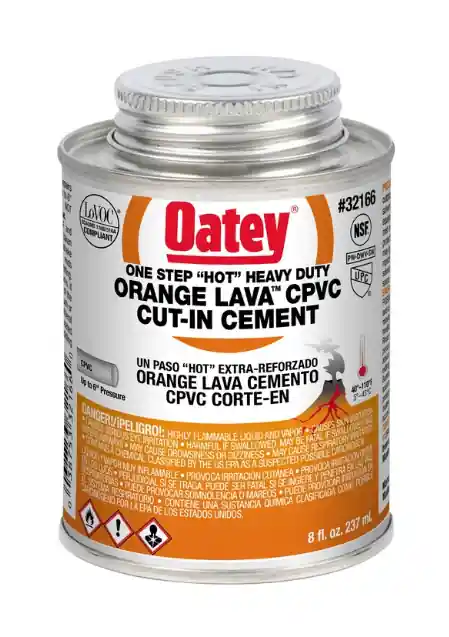 Oatey 32166 8 Oz. Fast Set Plastic Orange Pipe Cement Replacement MPN