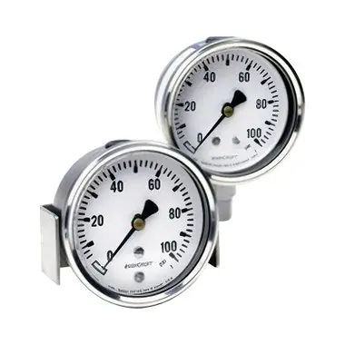 Ashcroft 631008S02L100 Pressure Gauge 1008S 100PSI (63MM) 1/4 NPT Lower Bourdon Tube Stem Mount