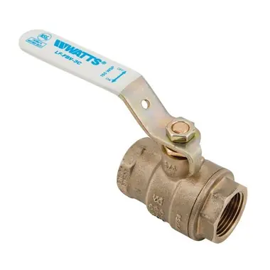 Watts Regulator LFFBV-3C3/8 Ball Valve Lead Free Brass 3/8 Inch Threaded 2 Piece Lever PTFE 0555101