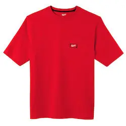 Milwaukee 601R-XL Heavy Duty Pocket T-Shirt - Short Sleeve - Red XL