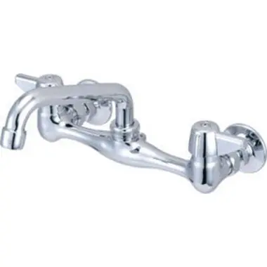 Central Brass 0047UAP Kitchen Faucet Wall Mount 8 Inch Spread 2 Lever ADA Polished Chrome