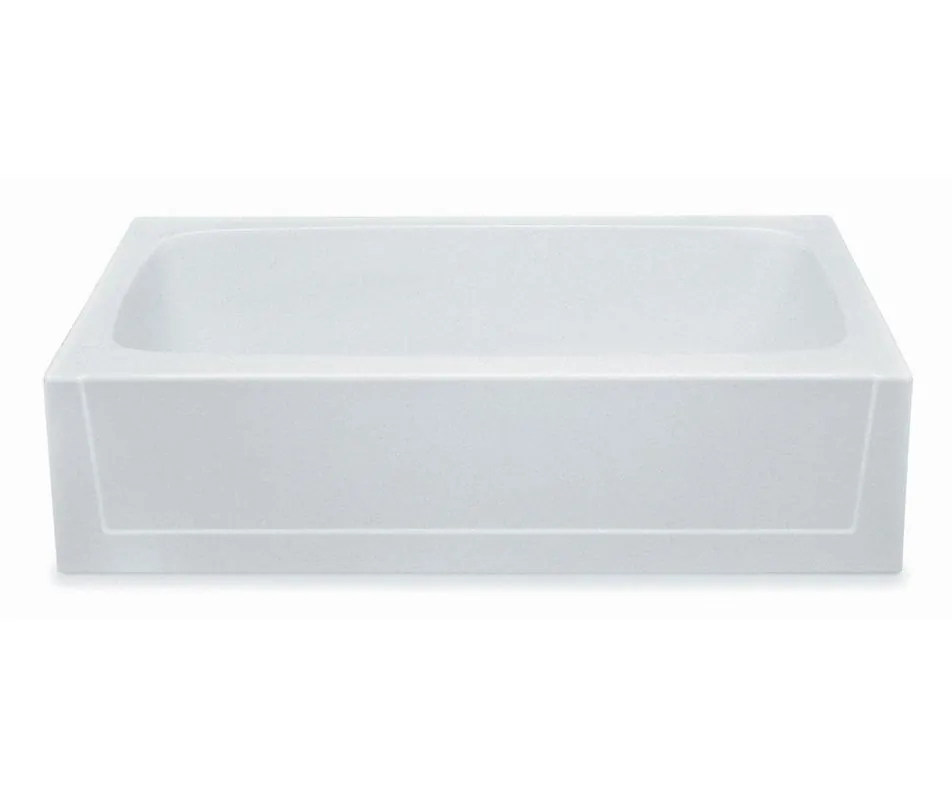 Aquatic 260030R-WH Everyday 60 x 30 Soaker Alcove Bathtub with Right Drain