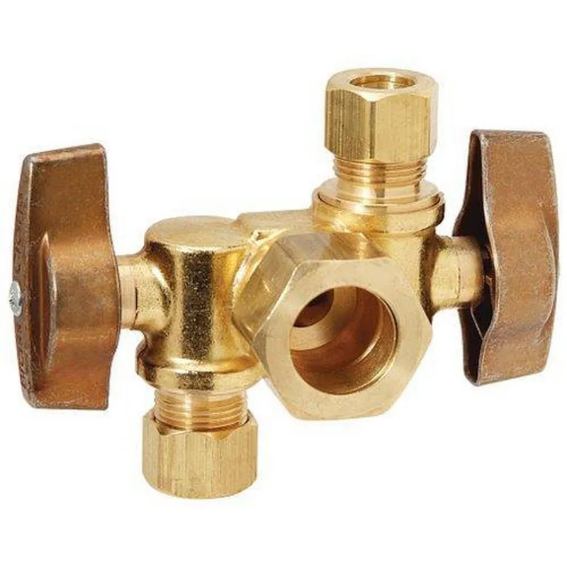 BrassCraft KTCR1901DVXR 1/2 x 3/8 x 3/8 in. Compression x OD Compression x OD Compression Ball Handle Angle Supply Stop Valve