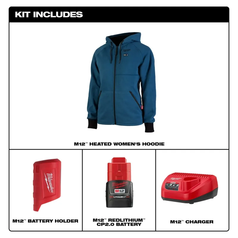 Milwaukee Tool 336BL-21S Women's Heated Hoodie Kit Blue