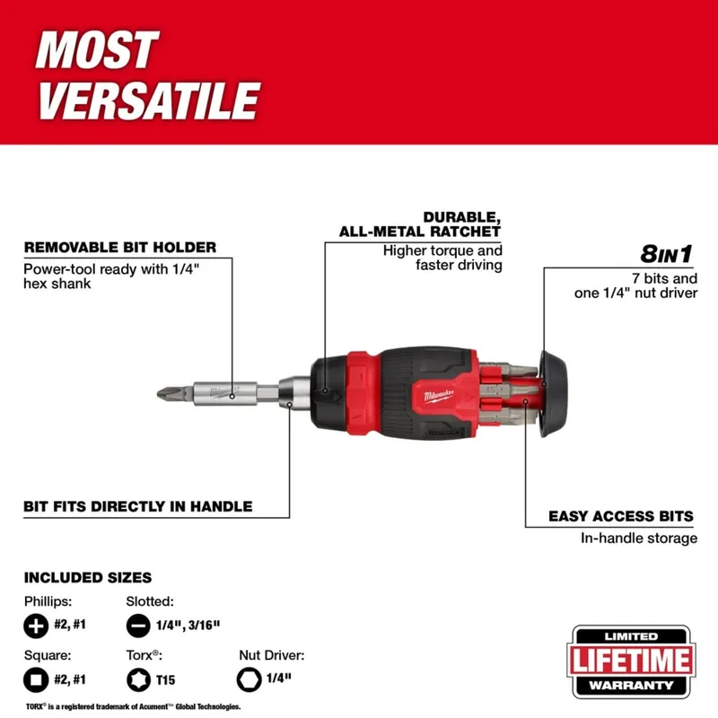 Milwaukee 48-22-2905 14-in-1 Ratcheting Multi-Bit and 8-in-1 Ratcheting Compact Multi-Bit Screwdriver Set