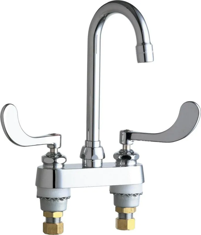 Chicago Faucets 895-317E35XKABCP Ecast® Two Handle Centerset Bar Faucet in Polished Chrome