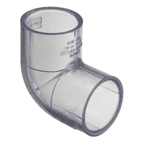 Spears 406-005L 1/2 PVC 90 Ell Soc Sch40 Clear
