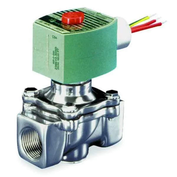 Asco 8215G010 Solenoid Valve 8215 2-Way Aluminum 3/8 Inch NPT Normally Closed 120 Alternating Current NBR