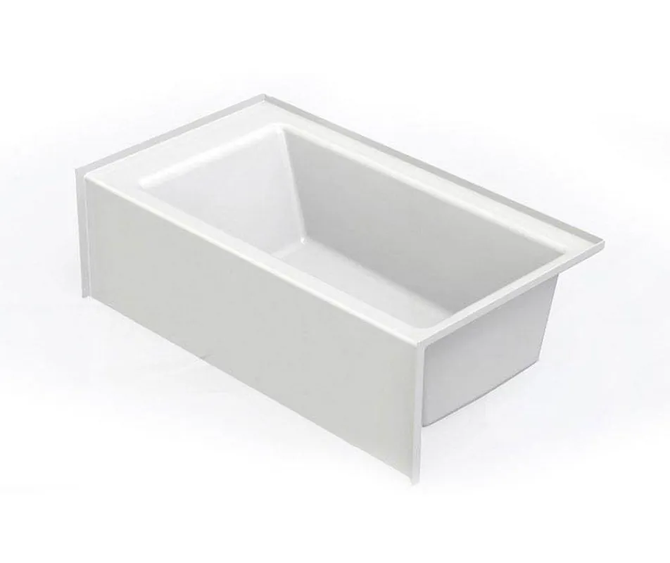 Aquatic 6032SMINMR-WH Everyday 60 in. x 32 in. Soaker Alcove Bathtub with Right Drain in White