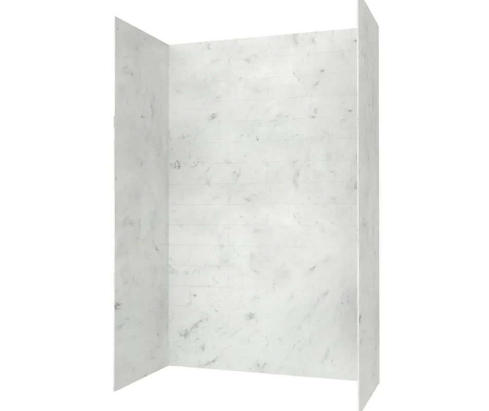 Swan MSMK963662221 Shower Wall Kit Modern Subway Tile Glue Up 36 x 62 x 96 Inch Carrara