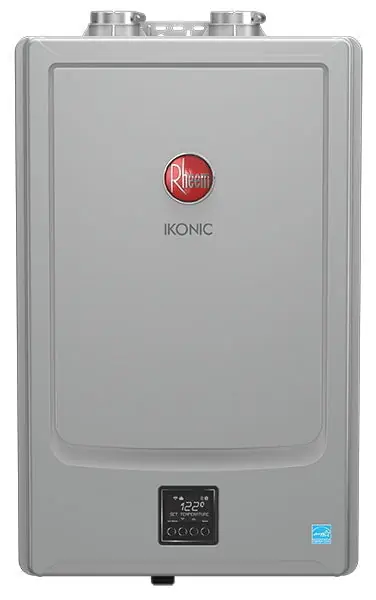 Rheem RTGH-SR84I Water Heater IKONIC Residential Tankless Condensing with Pump Natural Gas or Propane 157K BTU