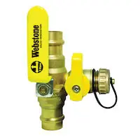 Webstone 80615W 1-1/4 Press Full Port Ball Valve w/ Drain Reversible Handle Lead Free