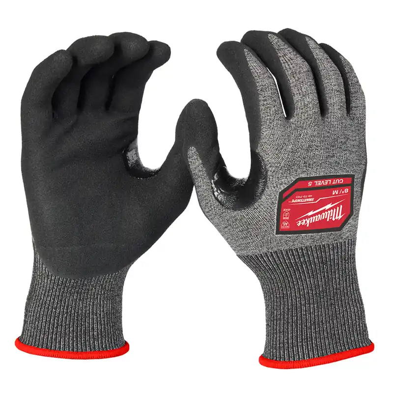 Milwaukee Tool 48-73-7151 Cut Level 5 High-Dexterity Nitrile Dipped Gloves - M