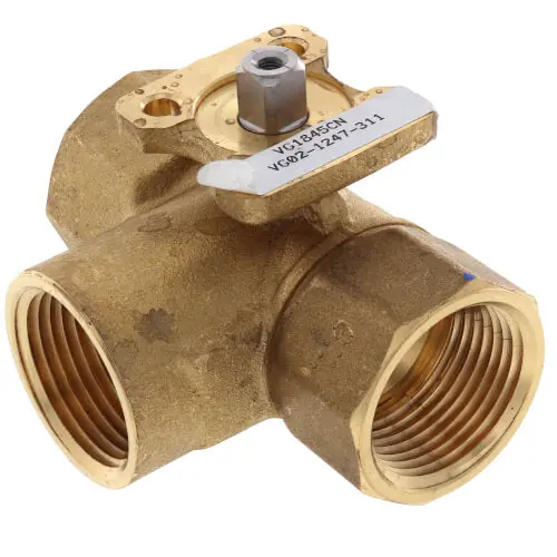 Johnson Controls VG1845CL Ball Valve, 3 Way, 1 in. 7.4 Cv