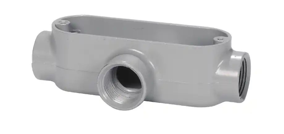 Steel Electric Products T6A 2 Inch Die-Cast Copper Free Aluminum Tee Hub Type T Conduit Body