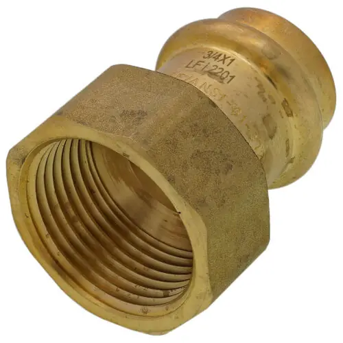 Webstone H86403W-RX 3/4 Copper Press x 1 FIP DZR Brass Transition Adapter (Lead Free)