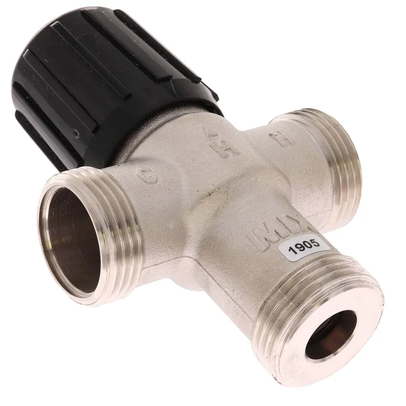 Resideo Braukmann AM100R-USTG-1 1/2 Sweat Union Mixing Valve w/ Temperature Gauge
