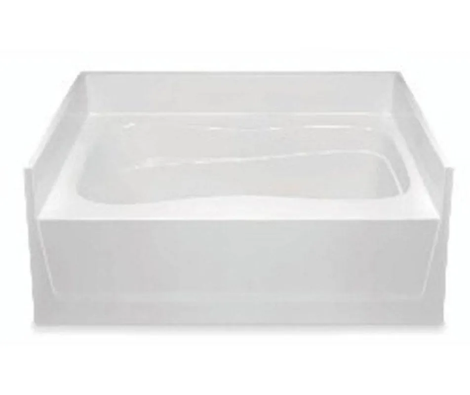 Aquatic 6042HWML-WH Everyday 60 in x 42 in Soaker Alcove Bathtub with Left Drain