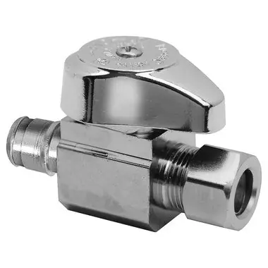 BrassCraft G2CEPX04XC 1/2 in. Nom Cold Expansion Inlet x 1/4 in. OD Comp Outlet 1/4-Turn Straight Stop