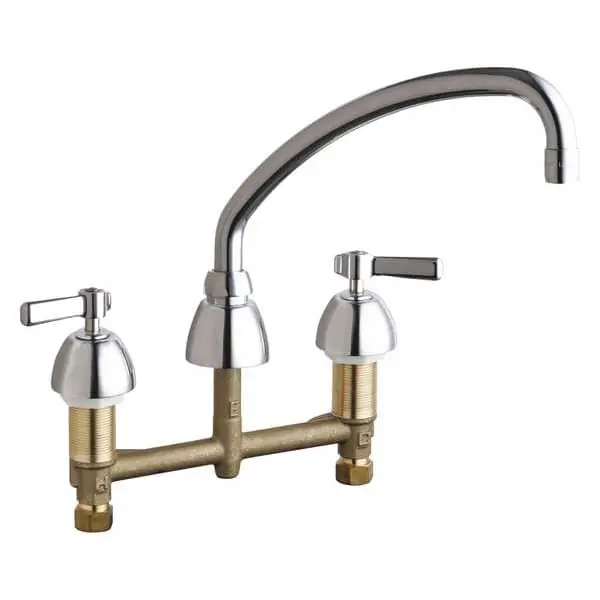 Chicago Faucets 201-AE35ABCP Two Handle Kitchen Faucet in Polished Chrome