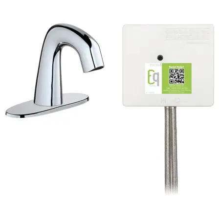 Chicago Faucet EQ-A12B-21ABCP Lavatory Faucet EQ No Mix SSPS CC Curved Chrome 3 Hole