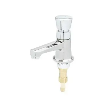 T&S Brass B-0712-VF05 Lavatory Faucet Single Hole Metering Vandal Resistant ADA 0.5GPM Less Drain Chrome Plated