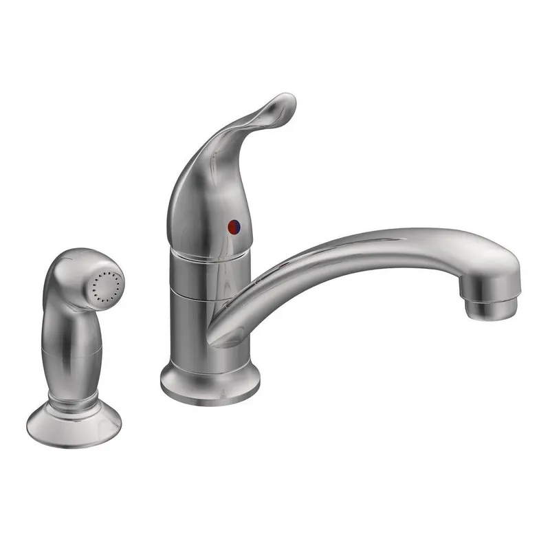 Moen 7437 Chateau Single Handle Kitchen Faucet with Side Spray in Polished Chrome