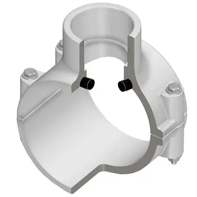 Spears 466-422 4X3 PVC CLAMP SADDLE SOC BUNA ZINC BOLT