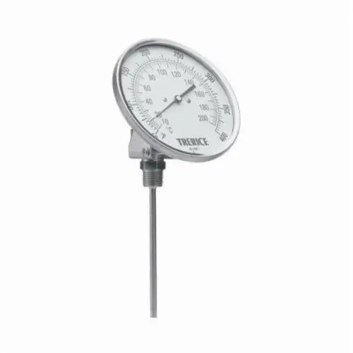 Trerice B836-04-03 Bi-Metal Thermometer 3 in Dial 1/2 in NPT 4 in Stem Length