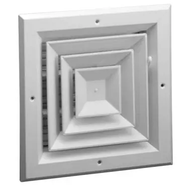 Hart & Cooley A504MS-14X14W Ceiling Diffuser 4 Way Square Multi Shutter 14 x 14 Inch